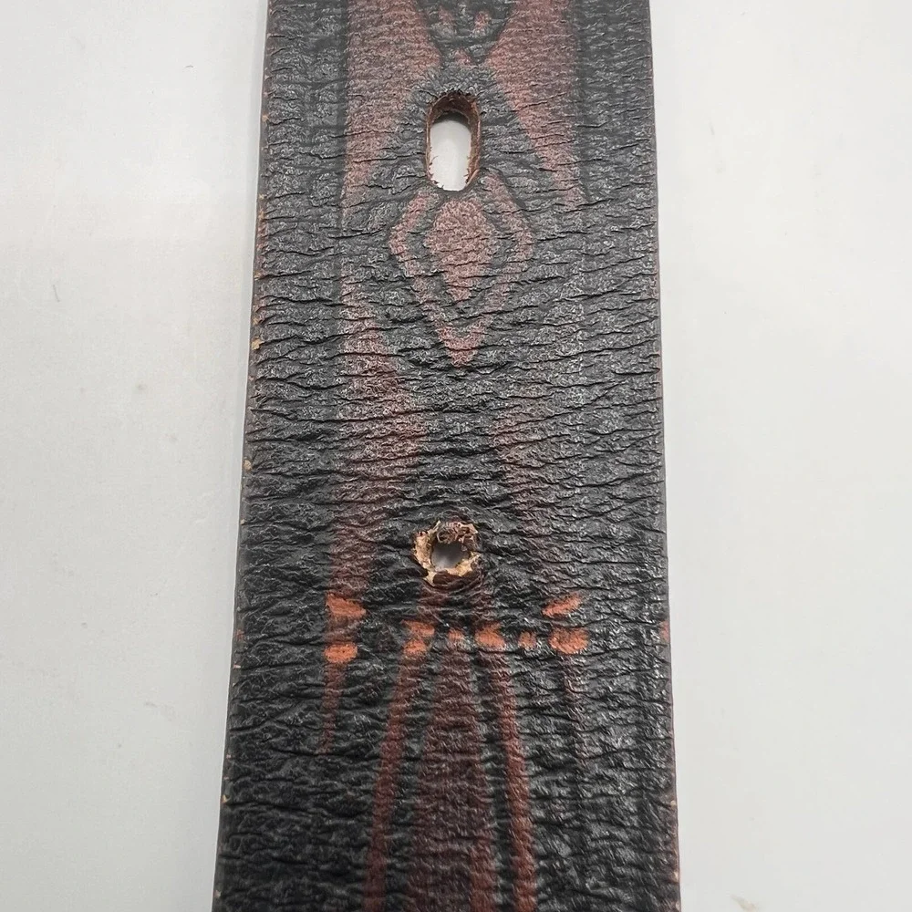 Wrangler Genuine Leather Embossed Western Belt 44/110 Brown Rodeo Cowboy‎